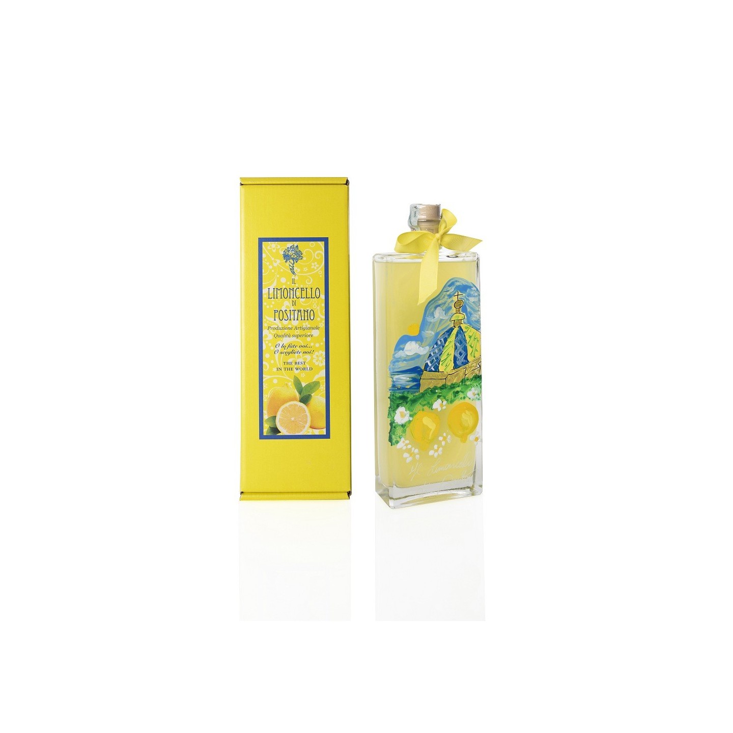 Limoncello artigianale 50 cl con bottiglia dipinta a mano - Sapori e Profumi di Positano