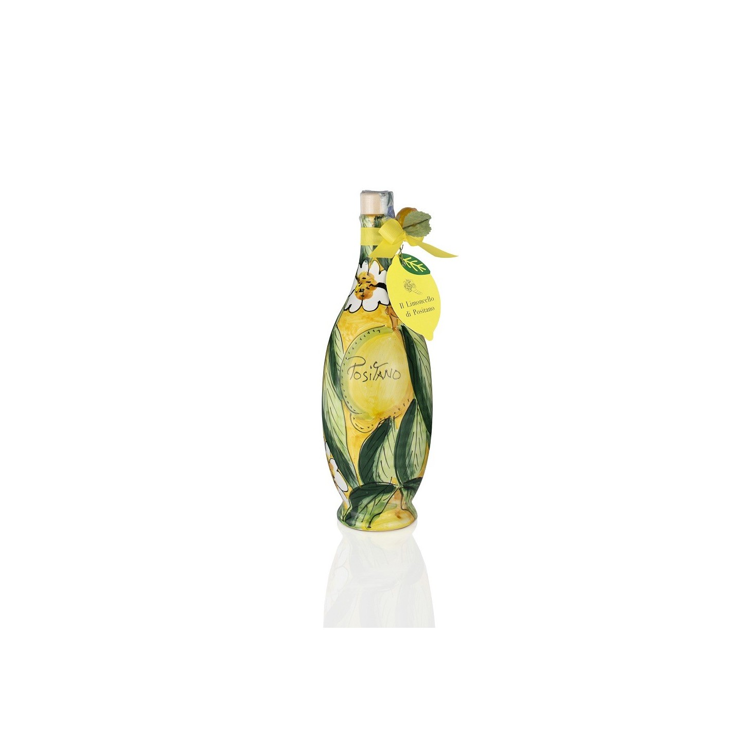 Ceramic bottle 50cl with a Mediterranean design + set of shot glasses and ceramic tray – Sapori e Profumi di Positano