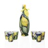 Ceramic bottle 50cl with a Mediterranean design + set of ceramic shot glasses - Sapori e Profumi di Positano