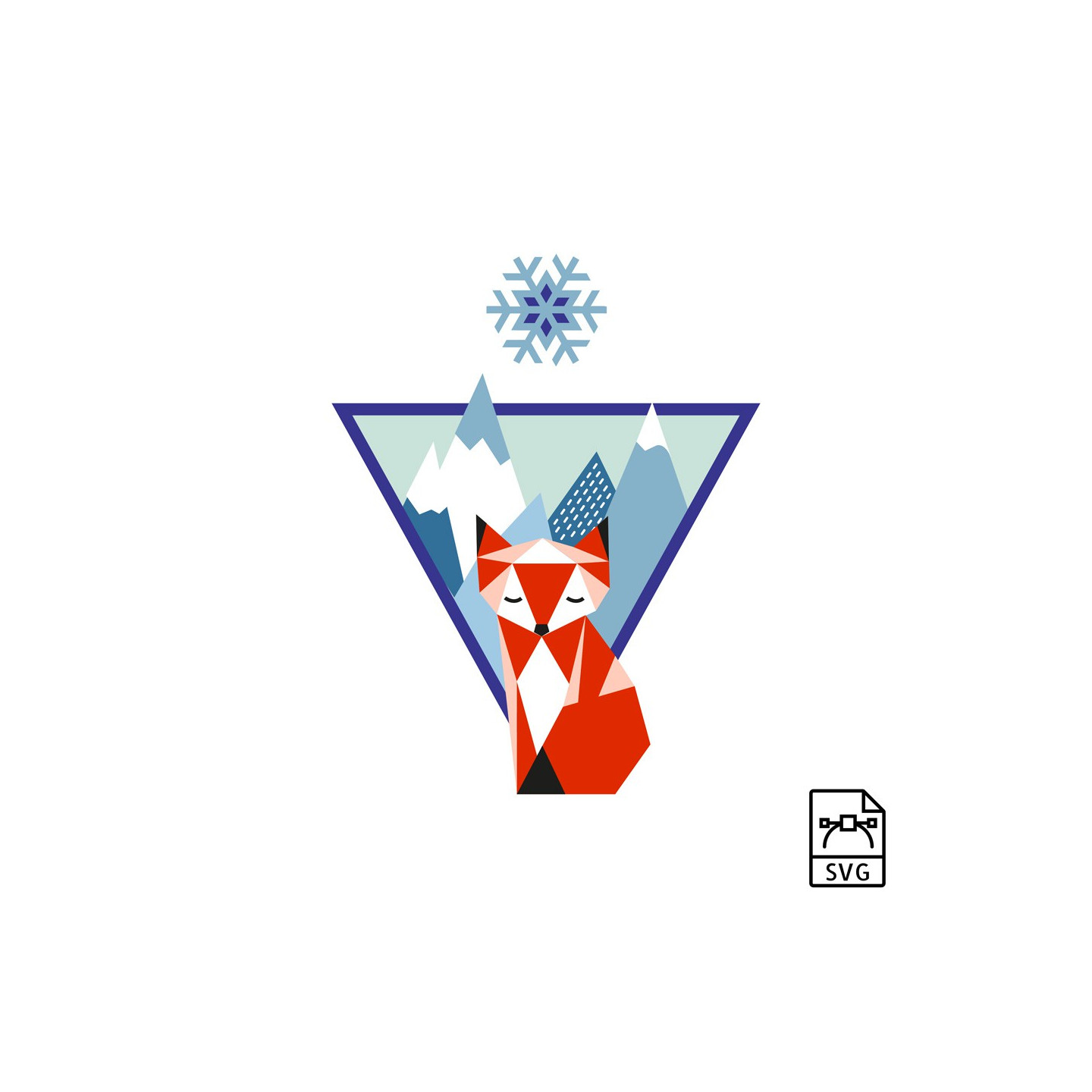 Mountain fox - Vector graphics