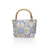 Cotton and silk bag from San Leucio, handmade in Italy with a real bamboo handle – Sapori di Positano