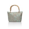 Cotton and silk bag from San Leucio, handmade in Italy with a real bamboo handle – Sapori di Positano