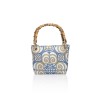 Cotton and silk bag from San Leucio, handmade in Italy with a real bamboo handle – Sapori di Positano