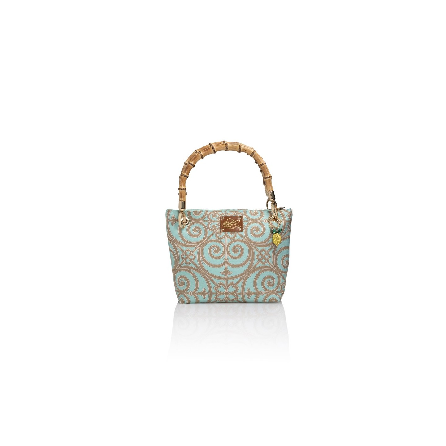 Cotton and silk bag from San Leucio, handmade in Italy with a real bamboo handle – Sapori di Positano