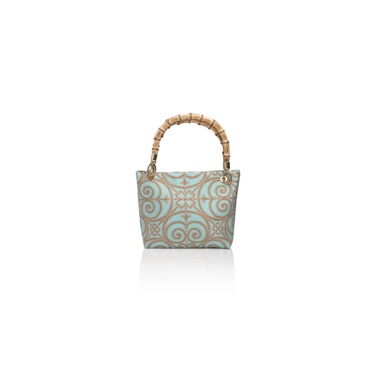Cotton and silk bag from San Leucio, handmade in Italy with a real bamboo handle – Sapori di Positano