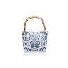 Cotton and silk bag from San Leucio, handmade in Italy with a real bamboo handle – Sapori di Positano