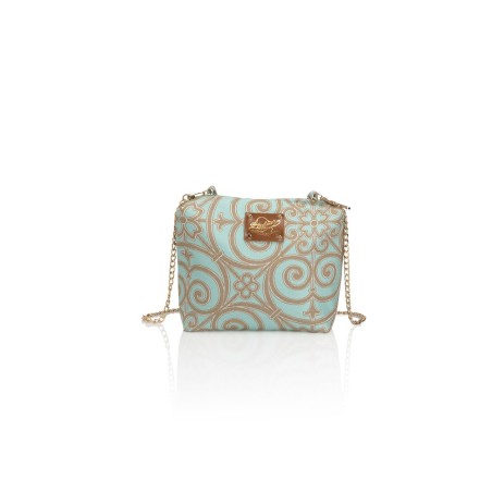 Cotton and silk bag from San Leucio, handmade in Italy with with a chain strap – Sapori e profumi di Positano.