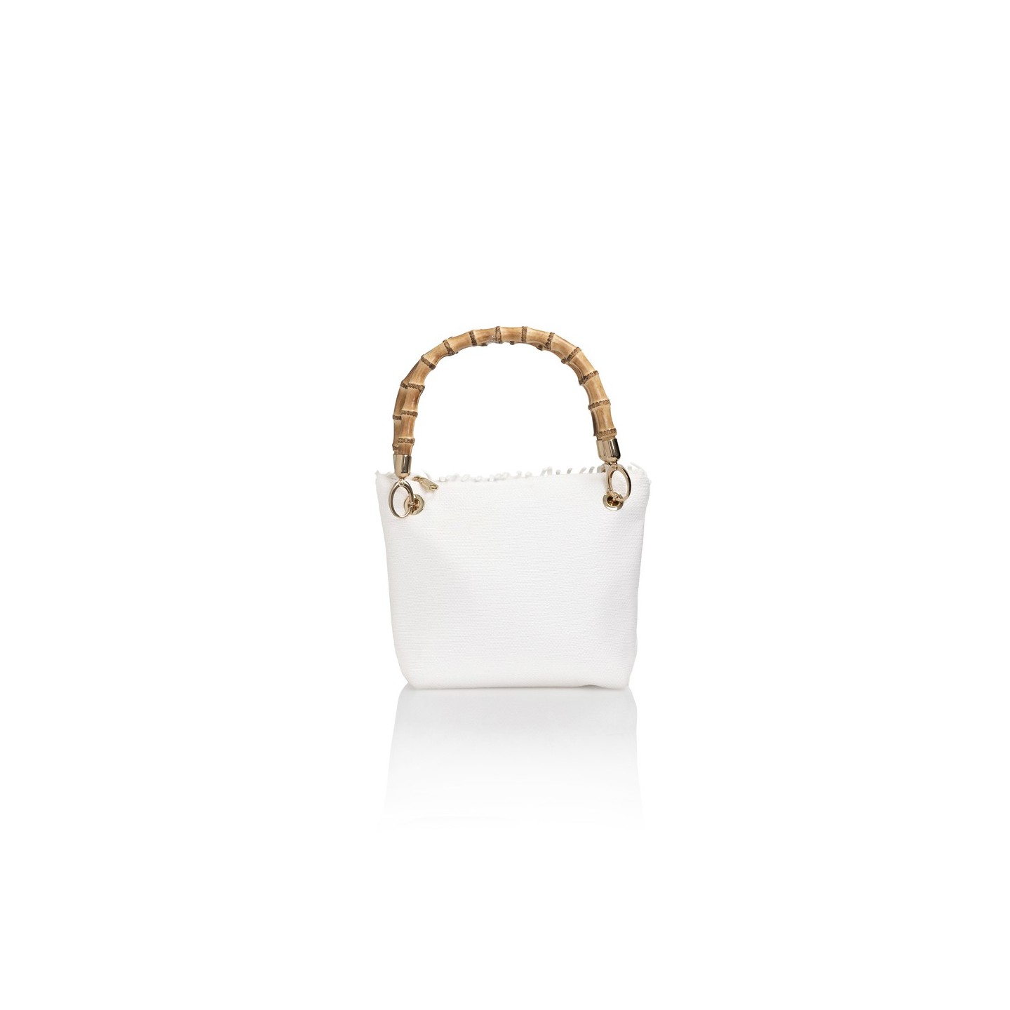 Canvas and Italian lace bag, handmade in Italy with a real bamboo handle – Sapori e profumi di Positano
