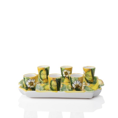 Ceramic shot glasses and tray set  – Sapori e Profumi di Positano