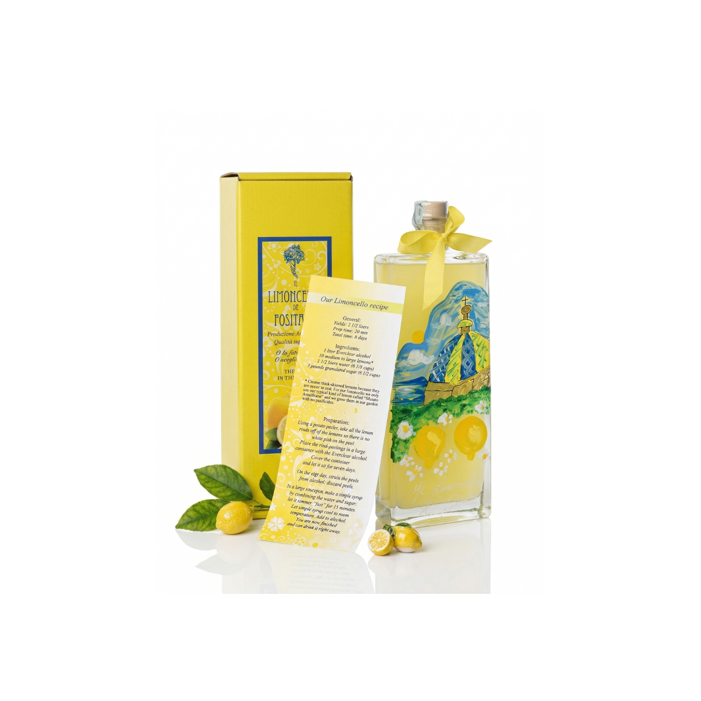 Handmade Limoncello 20 cl with hand-painted bottle  – Sapori e Profumi di Positano